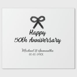 Happy 50th Anniversary Voeg paar naam datum bruilo Cadeaupapier