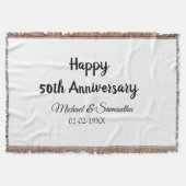 Happy 50th Anniversary Voeg paar naam datum bruilo Deken (Voorkant)