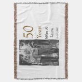 Happy 50th Anniversary Voeg paar naam datum bruilo Deken (Voorkant Verticaal)