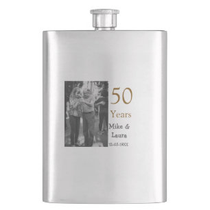 Happy 50th Anniversary Voeg paar naam datum bruilo Flacon