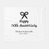 Happy 50th Anniversary Voeg paar naam datum bruilo Fleece Deken (Voorkant (Horizontaal))