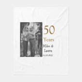 Happy 50th Anniversary Voeg paar naam datum bruilo Fleece Deken (Voorkant)