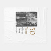 Happy 50th Anniversary Voeg paar naam datum bruilo Fleece Deken (Voorkant (Horizontaal))
