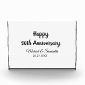 Happy 50th Anniversary Voeg paar naam datum bruilo Fotoblokken (Voorkant)