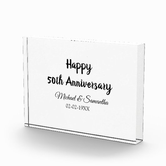 Happy 50th Anniversary Voeg paar naam datum bruilo Fotoblokken (Rechts)