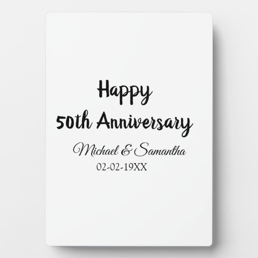 Happy 50th Anniversary Voeg paar naam datum bruilo Fotoplaat (voorkant)