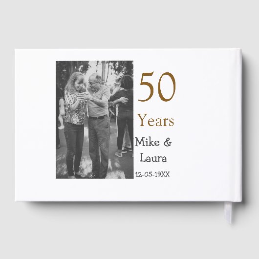 Happy 50th Anniversary Voeg paar naam datum bruilo Gastenboek (Achterkant)