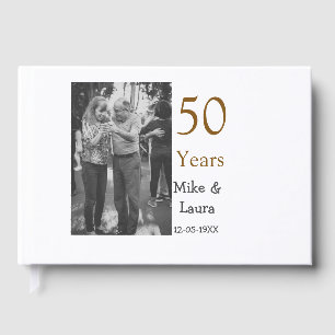 Happy 50th Anniversary Voeg paar naam datum bruilo Gastenboek