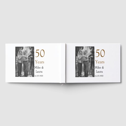 Happy 50th Anniversary Voeg paar naam datum bruilo Gastenboek (Volledig)