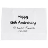 Happy 50th Anniversary Voeg paar naam datum bruilo Groot Cadeauzakje (Achterkant)