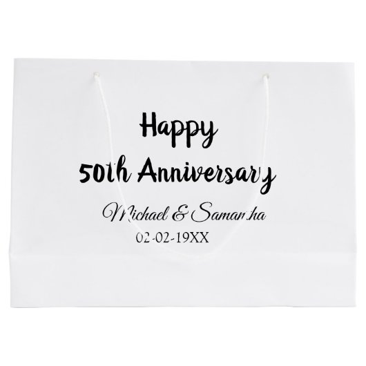 Happy 50th Anniversary Voeg paar naam datum bruilo Groot Cadeauzakje (Achterkant)
