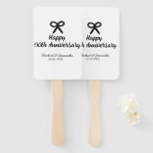 Happy 50th Anniversary Voeg paar naam datum bruilo Handwaaier (Voorkant en achterkant)