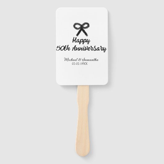 Happy 50th Anniversary Voeg paar naam datum bruilo Handwaaier (Voorkant)