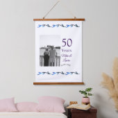 Happy 50th Anniversary Voeg paar naam datum bruilo Hangend Wandkleed (Slaapkamer)