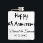 Happy 50th Anniversary Voeg paar naam datum bruilo Heupfles<br><div class="desc">ontwerp</div>