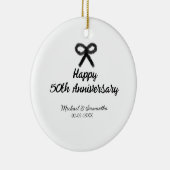 Happy 50th Anniversary Voeg paar naam datum bruilo Keramisch Ornament (Rechts)