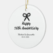 Happy 50th Anniversary Voeg paar naam datum bruilo Keramisch Ornament (Links)