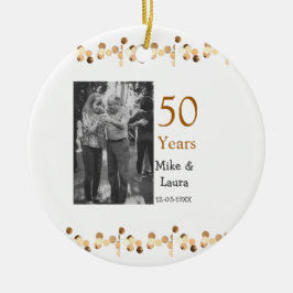 Happy 50th Anniversary Voeg paar naam datum bruilo Keramisch Ornament