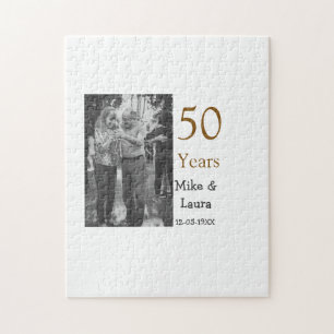 Happy 50th Anniversary Voeg paar naam datum bruilo Legpuzzel