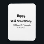 Happy 50th Anniversary Voeg paar naam datum bruilo Magneet<br><div class="desc">ontwerp</div>
