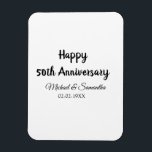 Happy 50th Anniversary Voeg paar naam datum bruilo Magneet<br><div class="desc">ontwerp</div>