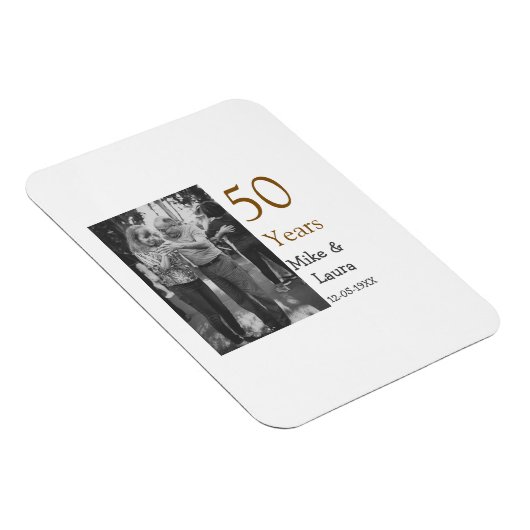 Happy 50th Anniversary Voeg paar naam datum bruilo Magneet (Rechterzijde)
