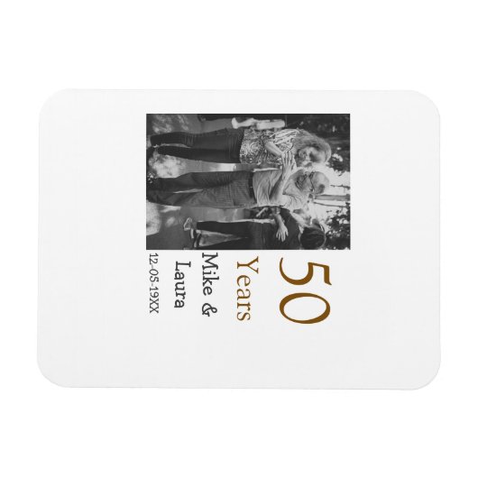 Happy 50th Anniversary Voeg paar naam datum bruilo Magneet (Horizontaal)