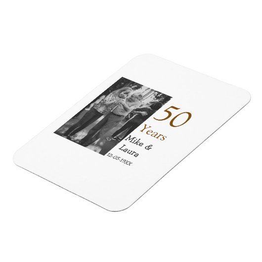 Happy 50th Anniversary Voeg paar naam datum bruilo Magneet (Linkerzijde)