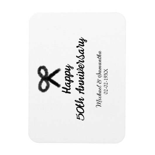 Happy 50th Anniversary Voeg paar naam datum bruilo Magneet (Verticaal)