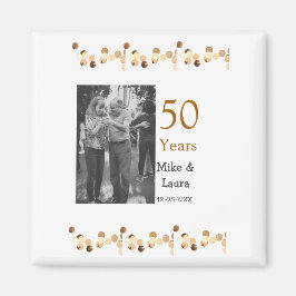 Happy 50th Anniversary Voeg paar naam datum bruilo Magneet
