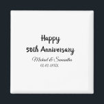 Happy 50th Anniversary Voeg paar naam datum bruilo Magneet<br><div class="desc">ontwerp</div>