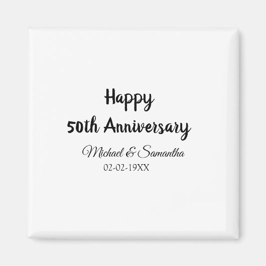 Happy 50th Anniversary Voeg paar naam datum bruilo Magneet (Voorkant)