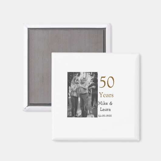 Happy 50th Anniversary Voeg paar naam datum bruilo Magneet (Voorkant / Achterkant)