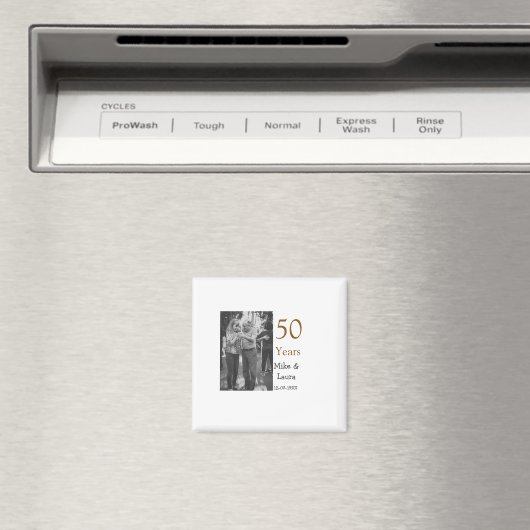 Happy 50th Anniversary Voeg paar naam datum bruilo Magneet (Insitu (Vaatwasser))