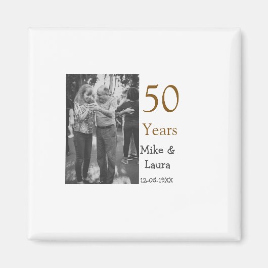 Happy 50th Anniversary Voeg paar naam datum bruilo Magneet (Voorkant)