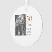 Happy 50th Anniversary Voeg paar naam datum bruilo Ornament (voorkant)