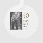 Happy 50th Anniversary Voeg paar naam datum bruilo Ornament (voorkant)