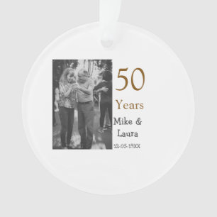 Happy 50th Anniversary Voeg paar naam datum bruilo Ornament