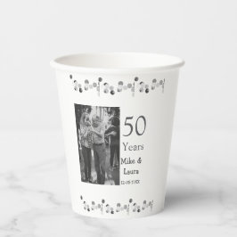Happy 50th Anniversary Voeg paar naam datum bruilo Papieren Bekers