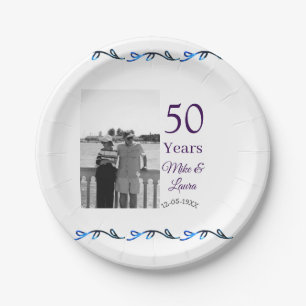 Happy 50th Anniversary Voeg paar naam datum bruilo Papieren Bordje