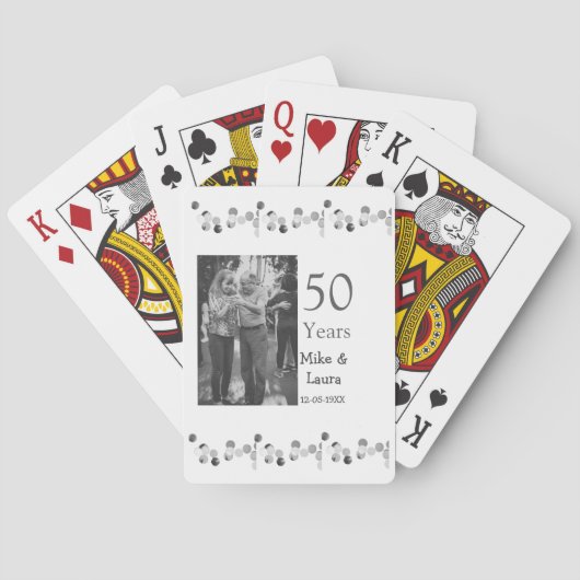 Happy 50th Anniversary Voeg paar naam datum bruilo Pokerkaarten (Achterkant)
