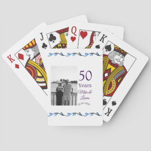 Happy 50th Anniversary Voeg paar naam datum bruilo Pokerkaarten