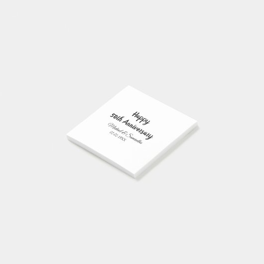 Happy 50th Anniversary Voeg paar naam datum bruilo Post-it® Notes (Schuin)