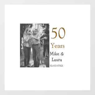 Happy 50th Anniversary Voeg paar naam datum bruilo Raamsticker