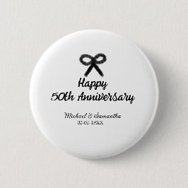 Happy 50th Anniversary Voeg paar naam datum bruilo Ronde Button 5,7 Cm
