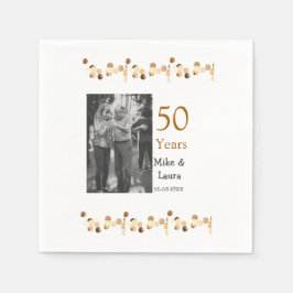 Happy 50th Anniversary Voeg paar naam datum bruilo Servet