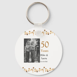 Happy 50th Anniversary Voeg paar naam datum bruilo Sleutelhanger