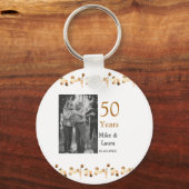 Happy 50th Anniversary Voeg paar naam datum bruilo Sleutelhanger (Achterkant)