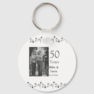 Happy 50th Anniversary Voeg paar naam datum bruilo Sleutelhanger