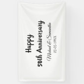 Happy 50th Anniversary Voeg paar naam datum bruilo Spandoek (Verticaal)